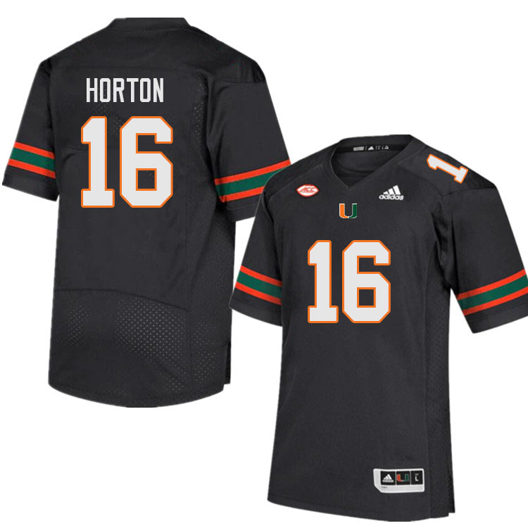 Men #16 Isaiah Horton Miami Hurricanes College Football Jerseys Sale-Black